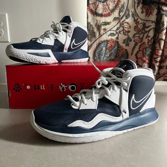 Nike Kyrie Infinity Team Basketball Sneakers Shoes Midnight Navy/White NEW